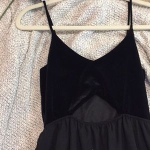 Black velvet maxi dress